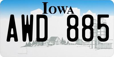 IA license plate AWD885
