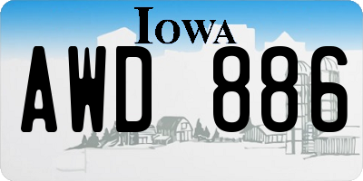 IA license plate AWD886