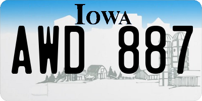 IA license plate AWD887