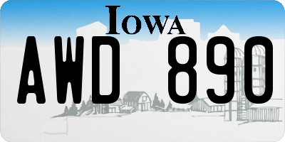 IA license plate AWD890