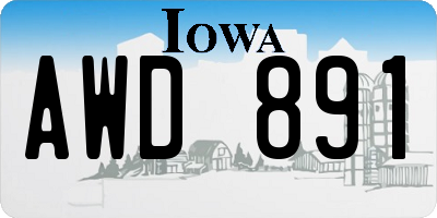 IA license plate AWD891