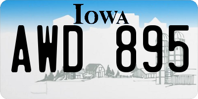 IA license plate AWD895