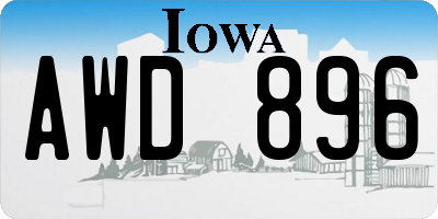 IA license plate AWD896
