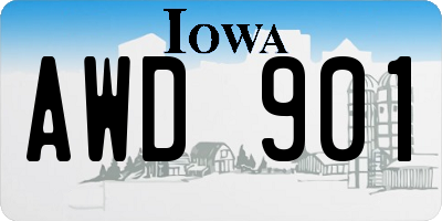 IA license plate AWD901