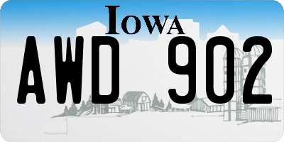 IA license plate AWD902