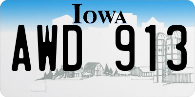 IA license plate AWD913