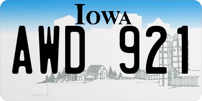 IA license plate AWD921