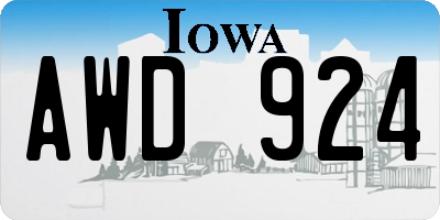 IA license plate AWD924