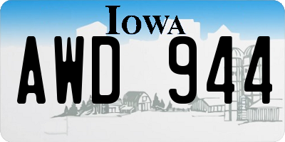 IA license plate AWD944