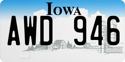 IA license plate AWD946
