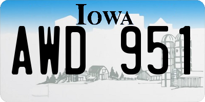 IA license plate AWD951