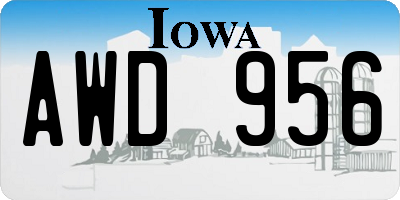 IA license plate AWD956