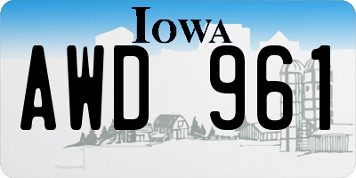 IA license plate AWD961
