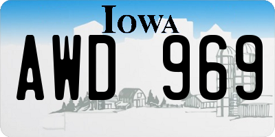 IA license plate AWD969