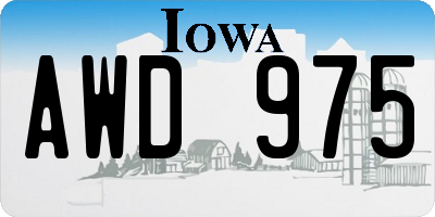 IA license plate AWD975