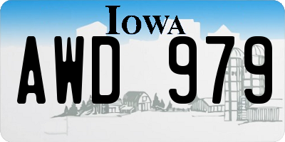IA license plate AWD979