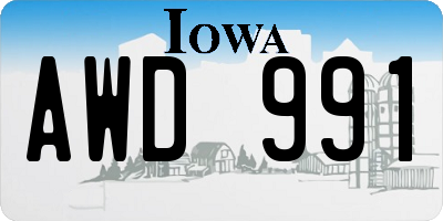 IA license plate AWD991