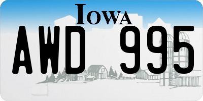 IA license plate AWD995