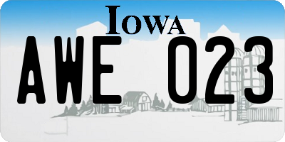 IA license plate AWE023