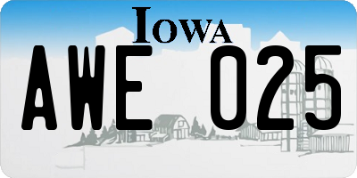 IA license plate AWE025