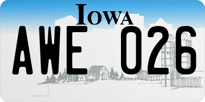 IA license plate AWE026