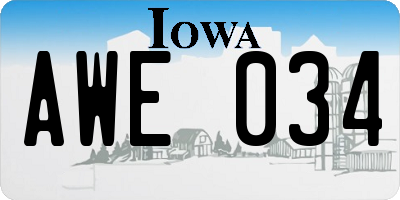 IA license plate AWE034