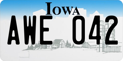 IA license plate AWE042