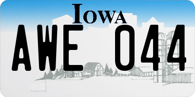 IA license plate AWE044