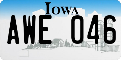 IA license plate AWE046