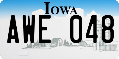 IA license plate AWE048