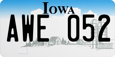IA license plate AWE052