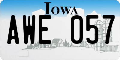 IA license plate AWE057