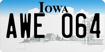 IA license plate AWE064