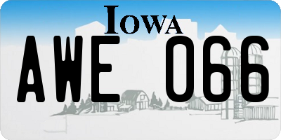 IA license plate AWE066