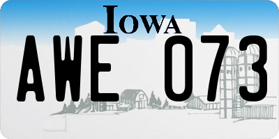 IA license plate AWE073