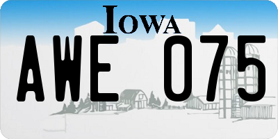 IA license plate AWE075
