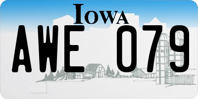 IA license plate AWE079