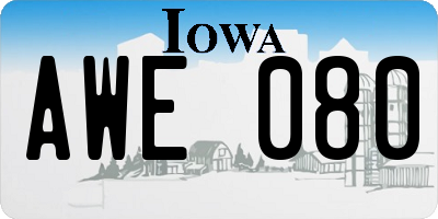 IA license plate AWE080