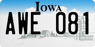 IA license plate AWE081