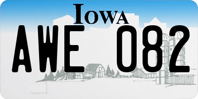 IA license plate AWE082