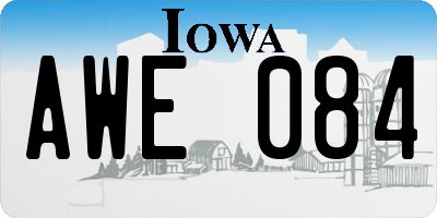 IA license plate AWE084