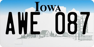 IA license plate AWE087
