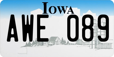 IA license plate AWE089