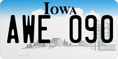 IA license plate AWE090