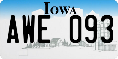 IA license plate AWE093