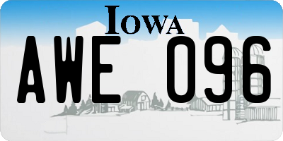 IA license plate AWE096