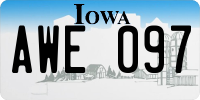 IA license plate AWE097