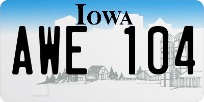 IA license plate AWE104