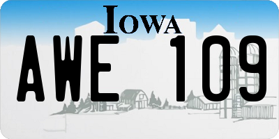 IA license plate AWE109