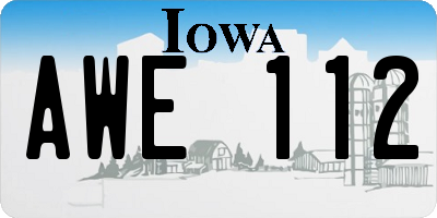 IA license plate AWE112